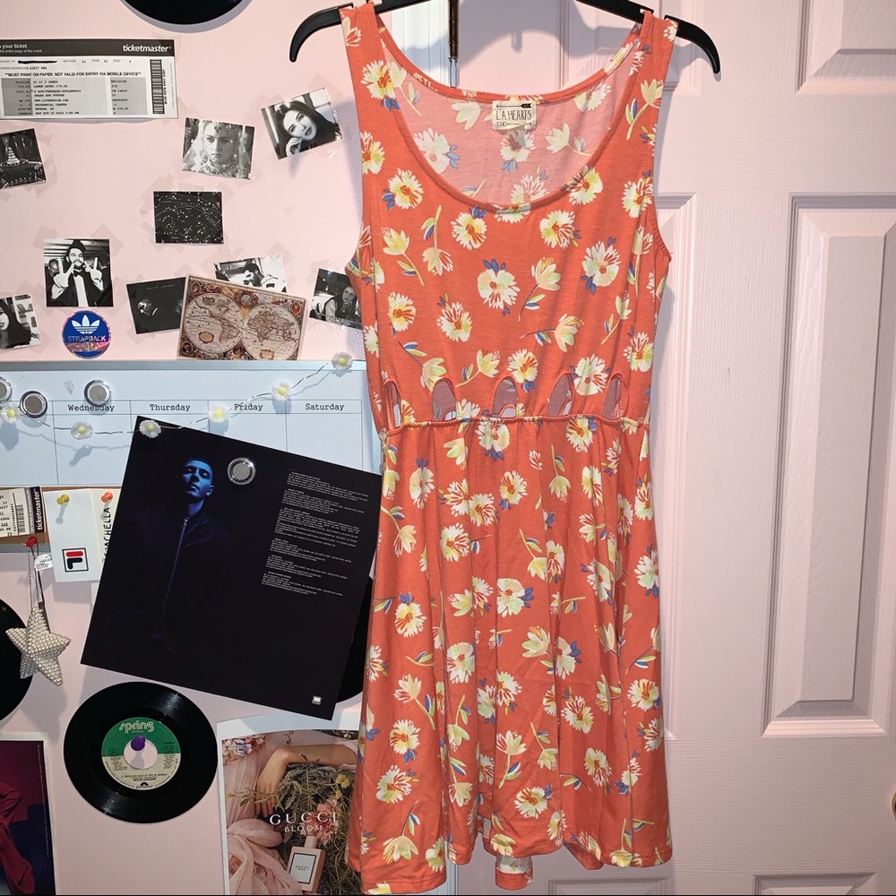 Floral Cut-Out Mini Dress